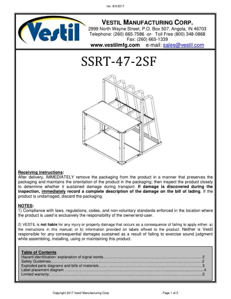 Vestil SSRT-47-2SF