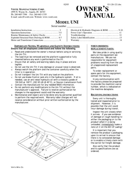 Vestil UNI-4048-2-BLU-230-3