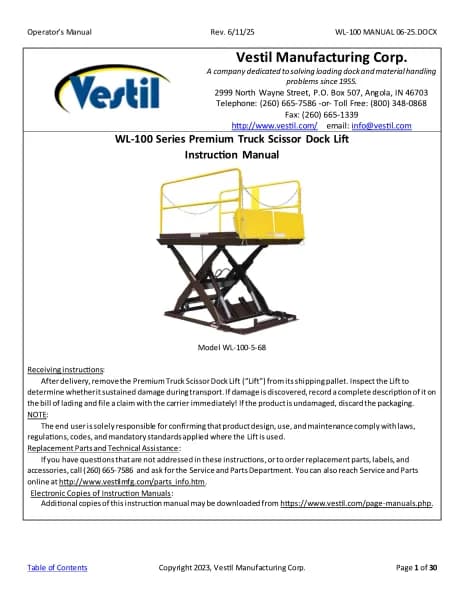 Vestil WL-100-5-710