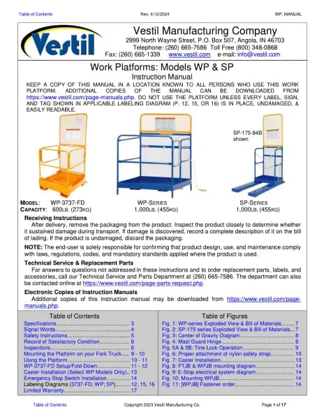 Vestil WP-3648-84B