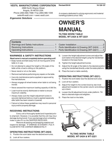 Vestil WT-2424-LA
