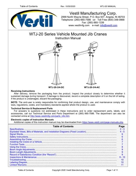Vestil WTJ-20-4-DC