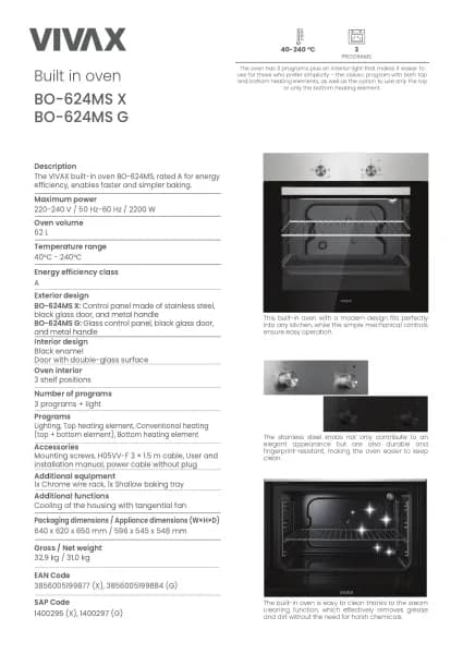 Vivax BO-624MS X/G