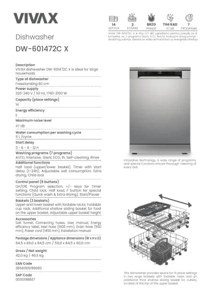 Vivax DW-601472C X