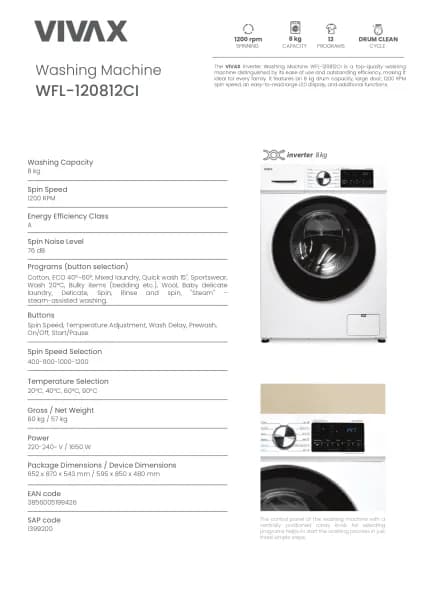 Vivax WFL-120812CI