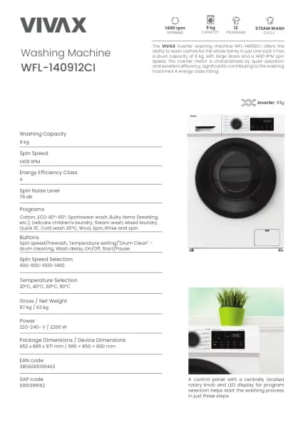 Vivax WFL-140912CI