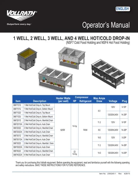Vollrath 3667101D