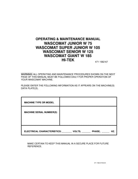 Wascomat Senior W 125