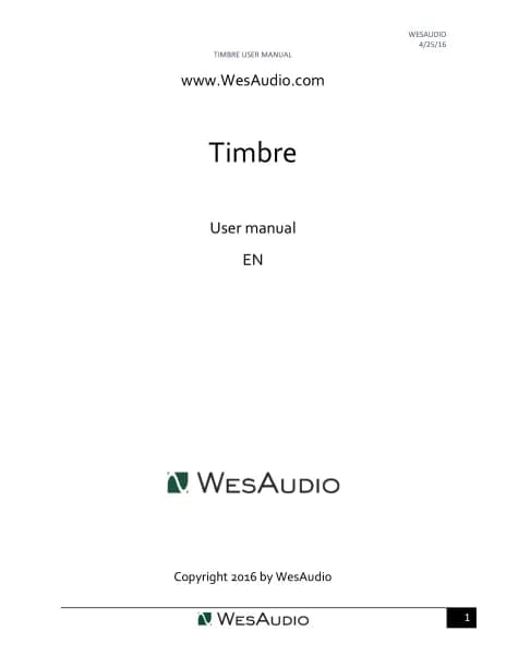 WesAudio Timbre