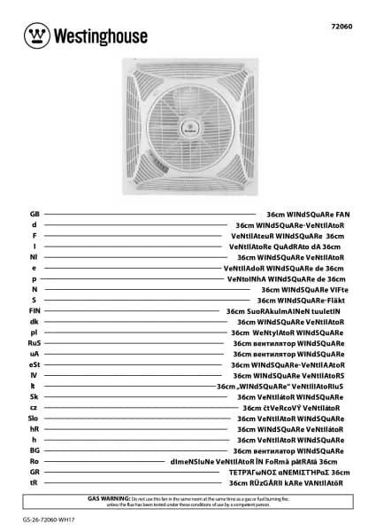 Westinghouse Windsquare 7206040