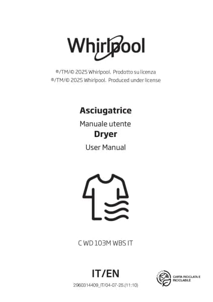 Whirlpool C WD 103M WBS IT