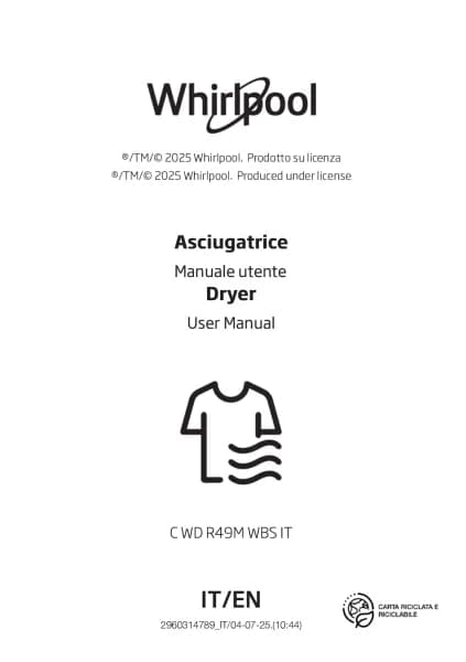 Whirlpool C WD R49M WBS IT