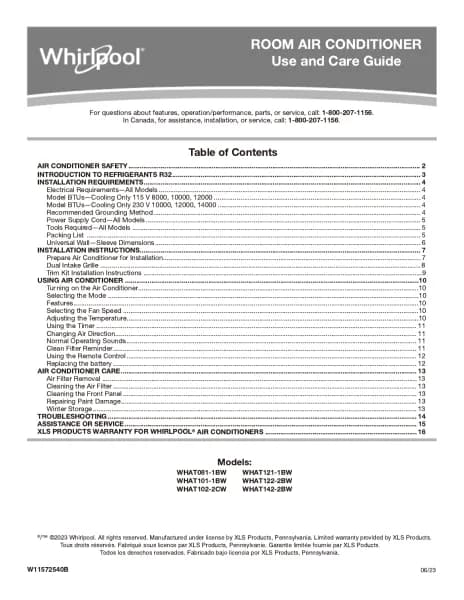 Whirlpool WHAT081-1BW
