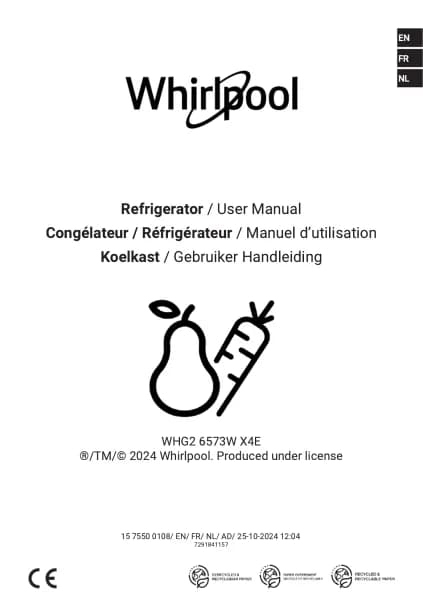 Whirlpool WHG2 6573W X4E
