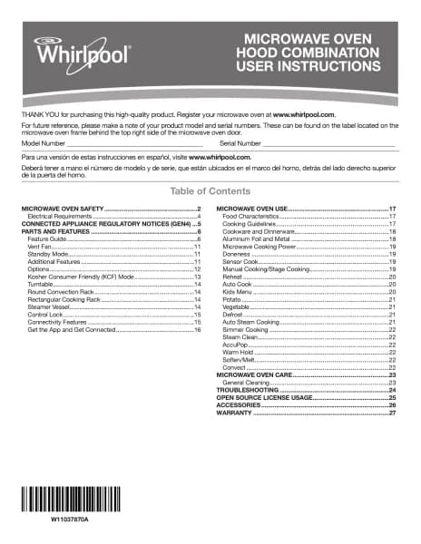 Whirlpool WMH78019HW