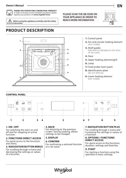 Whirlpool WOI68FPT1SBA