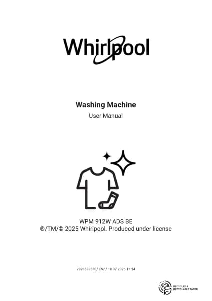 Whirlpool WPM 912W ADS BE
