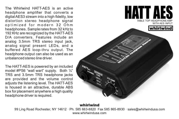 Whirlwind HATT-AES