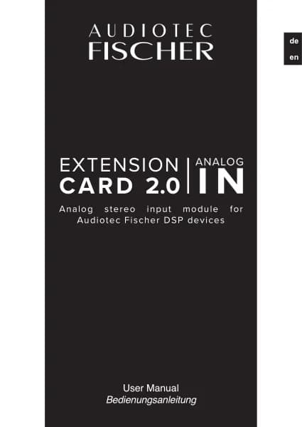 Audiotec Fischer EXTENSION CARD 2.0 – ANALOG IN