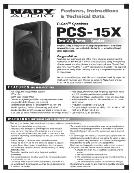 Nady P-Cab PCS-15X