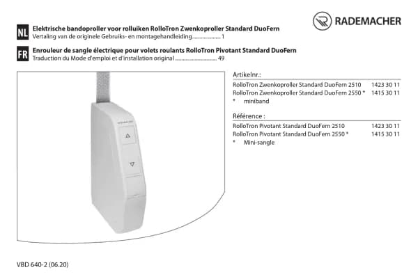 Rademacher RolloTron Schwenkwickler Standard DuoFern 2550